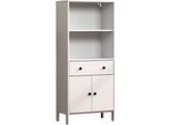 Midischrank WELLTIME "Kall", weiß (weiß lackiert), B:60cm H:138cm T:33cm, Massivholz, Schränke, Midischrank, Breites Badregal aus Kiefer-Massivholz - Weiß oder Braun lackiert
