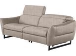 2,5-Sitzer EGOITALIANO "Dafne, elegantes Designsofa mit hohem Sitzkomfort", grau (opal grau), B:208cm H:97cm T:108cm, Luxus-Micofaser Lederoptik (100% Polyester) ist ein neues technisches Gewebe mit einem visuellen und taktilen Aspekt, der dem Nubuk sehr nahe kommt, mit innovativen Eigenschaften. Seine außerordentliche Weichheit kommt von einem exklusiven Produktionsprozess, der Unreinheiten und U