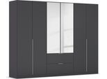 Drehtürenschrank OTTO HOME "Kleiderschrank Schrank Garderobe AGORDO mit Dekor- oder Hochglanzfront", grau (graumetallic), B:271cm H:210cm T:54cm, Holzwerkstoff, Schränke, Drehtürenschrank, mit Außenschubkästen, in 7 Breiten und 2 Höhen MADE IN GERMANY