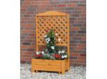 Spalier PROMADINO "Romantica", braun (honigbraun), B:80cm H:140cm T:38cm, Holzwerkstoff, Rankhilfen, Spalier, mit Pflanzkasten, BxTxH: 80x38x140 cm