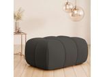 Polsterhocker HOME AFFAIRE "AURELIAN, passend zum Sessel, Maße B/T/H: 88,5/53/43 cm", grau (dunkelgrau), B:88,5cm H:43cm T:53cm, 100% Polyester, Hocker, Polsterhocker, mit Wellenunterfederung, in verschiedenen Materialien und Farben