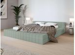Bett HOME AFFAIRE "VENDY wahlweise mit Matratze und Topper, in 3 Breiten erhältlich", grün, B:242cm H:62cm L:222cm, 100% Polyester, Betten, Bett, Bettgestell mit Kopfteil und Bettkasten, mit/ohne Matratze (BFK/TFK)