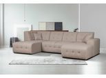 Wohnlandschaft HOME AFFAIRE "Nosia U-Form", beige, B:297cm H:85cm T:163cm, 100% Polyester, Sofas, Wohnlandschaft, incl. 2 Zierkissen, mit feiner Steppung