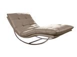 Relaxliege W.SCHILLIG "daily dreams", braun (stone z59), B:95cm H:85cm T:169cm, Longlife Xtra-Leder Z59: Glattleder mit modischer Prägung. Hautstärke 0, 9 - 1, 1 mm, Sofas, Relaxliege, in Waffelkissen-Optik, Schaukelgestell Chrom glänzend, in 2 Breiten