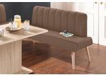Sitzbank EXXPO - SOFA FASHION "Costa, moderne Rückensteppung, bequem und elegant, hoher Holzfuß", braun (schlamm), B:182cm H:92cm T:68cm, Struktur: Webvelour, 100% Polyester, Sitzbänke, Sitzbank, hochwertige Detailverarbeitung, Frei im Raum stellbar