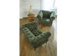 Loveseat HOME AFFAIRE "Tinnum Loveseat, Chesterfield Sessel", grün (olive), B:121cm H:77cm T:87cm, Luxus-Microfaser Vintageoptik (66% PU, 27% Polyester, 7% Baumwolle);Struktur weich( 97% Polyester, 3% Polyacryl), Sessel, Loveseat
