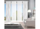 Schiebegardine VISION S "WELLO 4er SET" Gr. 1, grau, B:60cm H:260cm, Polyester, Gardinen, Schiebegardine, Bambus-Optik, Digital bedruckt