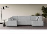Wohnlandschaft HOME AFFAIRE "TAMMO", grau (hellgrau), B:296cm H:80cm T:162cm, 100% Polyester, Sofas, Wohnlandschaft, U-Form