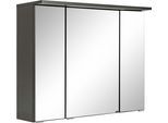 Spiegelschrank WELLTIME "Lucca", grau (graphit), B:80cm H:66cm T:20cm, Holzwerkstoff, MDF, Schränke, Spiegelschrank, mit LED Beleuchtung