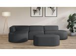 Ecksofa OTTO HOME "EIVIND Designer Sofa mit Ottomane rechts/links, B/T/H: 343/159/72 cm", grau (anthrazit), B:343cm H:72cm T:159cm, 100% Polyester, Sofas, Ecksofa, L-Form mit Wellenunterfederung, auch in Feincord und Bouclé