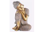 Dekofigur HEINE HOME, gold (goldfarben, meliert), B:25cm H:41cm T:29cm, Dekofiguren, Dekofigur