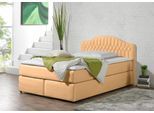 Boxspringbett MAINTAL, braun (karamell), Liegefläche B/L: 140cm x 200cm, H3, Bonnell-Federkernmatratze, Seitliche Einfassung Unterbox und Obermatratze: Mikrovelours (100% Polyester);Spiegelfläche der Unterbox und Obermatratze: 100% Polyester, Komplettbetten, Boxspringbett, in diversen Ausführungen