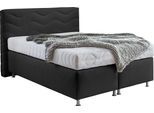 Boxspringbett "Sigma", schwarz, B:155cm L:210cm, Bezug Bett: Microvelours (100% Polyester) oder Feinstruktur (100% Polyester);Bezug Bonnell-Federkernmatratze: 100% Polyester;Bezug Kaltschaummatratze: 100% Polyester;Bezug Tonnentaschenfederkernmatratze: 80% Baumwolle, 20%Polyester, WESTFALIA SCHLAFKOMFORT, Komplettbetten, Boxspringbett