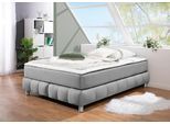 Boxspringbett HOME AFFAIRE "Salo", grau, B:146cm L:226cm, Komplettbetten, Boxspringbett, Ohne Kopfteil, inkl. Topper, auch in Überlänge 220 cm