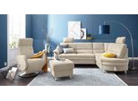Hocker SIT & MORE "Cardoso", beige (creme), B:58cm H:47cm T:58cm, Luxus-Microfaser (90% Polyester, 10% Polyamid);Flachgewebe (100% Polyester);Struktur (100% Polyester), Hocker, Hocker