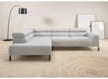 Ecksofa HOME AFFAIRE "Antonelli, L-Form, inkl. Kopfteilverstellung, Breite 276 cm", silber, B:276cm H:71cm T:219cm, 95% Polyester, 5% Nylon, Sofas, Ecksofa, ohne Sitztiefenverstellung, in Feincord, silber