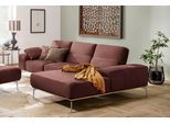 Ecksofa W.SCHILLIG "run, Designsofa, bequem, L-Form", rot (rosso marone z73), B:299cm H:88cm T:178cm, Longlife Xtra-Leder Z73: Naturwalkleder der Luxusklasse aus den erlesensten Rohhäuten. Hautstärke 1, 1 – 1, 3 mm;ROHLEDER Jacquard-Flachgewebe Q2 W60 (63% Polyester, 37% Polyacryl);ROHLEDER Chenille-Flachgewebe Q2 W77 (68% Polyacryl, 32% Polyester);Stoff S37 (100% Polyester), Sofas, Ecksofa, mit e