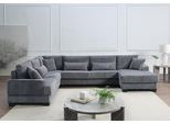 Wohnlandschaft "Miron, U-Form, Breite: 332cm", grau, B:332cm H:81cm T:241cm, ATLANTIC HOME COLLECTION, Sofas, Wohnlandschaft, weicher XXL-Cordbezug, inklusive 6 Zierkissen