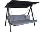 Hollywoodschaukel "Lounge Zip granit", grau (hellgrau), B:210cm H:160cm T:145cm, Obermaterial: 100% Polyacryl, ANGERER FREIZEITMÖBEL, Hollywoodschaukeln, Hollywoodschaukel, wetterfest