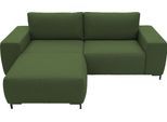 Ecksofa "Looks VI L-Form", grün, B:242cm H:87cm T:160cm, 100% Polyester, LOOKS BY WOLFGANG JOOP, Sofas, Ecksofa, gerade Linien, in 2 Bezugsqualitäten