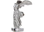 Dekofigur GILDE "Skulptur Engel David silberfarben H. 33 cm", silber (silberfarben), B:15,5cm H:33cm T:19,5cm, Kunstharz, Dekofiguren, Dekofigur