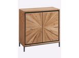 Kommode HEINE HOME, schwarz (natur, schwarz), B:80cm H:80cm T:35cm, MDF, Spanplatte, Sideboards, Kommode