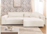 Ecksofa OTTO HOME "KINLEE Design-Sofa mit Recamiere rechts/links, Maße B/T/H 251/144/70cm", creme, B:251cm H:70cm T:144,5cm, 100% Polyester, Sofas, Ecksofa, L-Form mit Wellenunterfederung, ohne Bettfunktion, modern und beguem