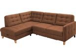 Ecksofa EXXPO - SOFA FASHION "Elio, kompakt & bequem, zeitloses Design, Breite 228cm, L-Form", braun (cognac), B:228cm H:84cm T:174cm, Sofas, Ecksofa, wahlweise mit Bettfunktion und Bettkasten