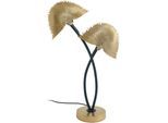 KAYOOM Tischleuchte "Tischlampe Twinflame 125", gold, 2, H: 60cm, 1 Stk., Leuchten, Dekorative Tischlampe mit zwei Lichtobjekten aus Metall, Tischleuchte