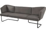 Polsterbank K+W KOMFORT & WOHNEN "Mikkado Tube", grau (granit 83), B:242cm H:88cm T:71cm, Holzwerkstoff, Metall, Sitzbänke, Polsterbank, in abgerundeter Form, Rundrohrkufe lang, in 2 Breiten 192 oder 242 cm