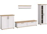 Wohnwand HOME AFFAIRE "Cosenza", sibu lärche nachbildung, B:336cm H:161cm T:40cm, Kastenmöbel-Sets, Wohnwand, Cosenza, Breite: 336 cm, Vitrine, Highboard, Lowboard, Wandboard