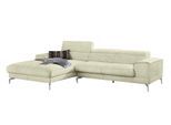 Ecksofa W.SCHILLIG "piedroo, Designsofa mit tollem Sitzkomfort, bequem und elegant, L-Form", beige (sahara s37), B:303cm H:70cm T:193cm, Stoff S37 (100% Polyester): Luxus-Microfaser in Lederoptik, Sofas, Ecksofa, Kopfteilverstellung, wahlweise mit Sitztiefenverstellung, Breite 303cm