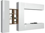 Wohnwand HOME AFFAIRE "Maruska", weiß (weiß hochglanz, weiß hochglanz), B:320cm H:180cm T:30cm, Holzwerkstoff, Kastenmöbel-Sets, Wohnwand