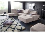 Wohnlandschaft SIT & MORE "Gizeh U-Form", beige (elfenbein), B:340cm T:230cm, Sofas, Wohnlandschaft, 15 cm Fußhöhe, inklusive Sitztiefenverstellung und Kopfteilverstellung