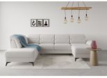 Wohnlandschaft SIT & MORE "Sinatra U-Form", silber, B:326cm H:85cm T:220cm, 98% Polyester, 2% Polyamid, Sofas, Wohnlandschaft, optional mit Kopfteilverstellung und Armteilfunktion, Metallfüße