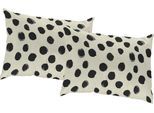Dekokissen ADAM "Kissenhülle Dots", schwarz (schwarz, bedruckt), B:40cm L:60cm, Baumwolle, Leinen, Dekokissen_Sitzkissen_Kissenhüllen, Dekokissen, aus Bio-Baumwolle, Kissenhülle ohne Füllung, 1 Stück