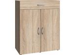Kombikommode WIMEX "Multiraumkonzept", braun (eiche sägerau, nachbildung), B:80cm H:98cm T:48cm, Holzwerkstoff, Sideboards, Kombikommode, Schubkästen auf Metallschienen