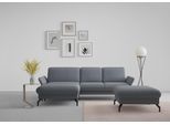 Ecksofa SIT & MORE "Fashion L-Form", blau (blaugrau), B:253cm H:84cm T:165cm, Sofas, Ecksofa, wahlweise mit Kopfteilverstellung und Vorziehsitz, motorisch