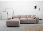Ecksofa HOME AFFAIRE "Glimminge L-Form auch in Breitcord, Feincord + Easy care-Bezug", rosa, B:264cm H:71cm T:191cm, 12% Polyaxryl, 88% Polyester, Sofas, Ecksofa, Breite 264, Zierkissen