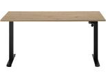 Schreibtisch BEGA OFFICE, artisan eiche, schwarz, schwarz, artisan eiche, B:137cm H:117cm T:68cm, Tische, Schreibtisch, Breite 137 cm, stufenlos höhenverstellbar 74-117 cm