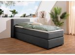 Boxspringbett HOME AFFAIRE "Åby", grau (anthrazit), B:107cm L:225cm, Komplettbetten, Boxspringbett, In Cord Bezug, wahlweise mit und ohne Matrazte erhältlich