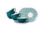 Tasse SELTMANN WEIDEN "Teetassen mit Untertassen Life Fashion 140 ml 6er Set", bunt (trendy petrol), 12 tlg., Porzellan, Trinkgefäße, Tasse