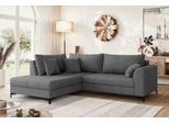 Ecksofa OTTO HOME "LEEVKE Design-Sofa mit Ottomane rechts/links bestellbar, Breite 232 cm", anthrazit, B:232cm H:80cm T:190cm, 92% Polyester, 8% Nylon, Sofas, Ecksofa, in vielen modernen Farben erhältlich, belastbar bis 480 kg