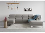 Wohnlandschaft SIT & MORE "Sinatra U-Form", grau, B:326cm H:85cm T:220cm, 100% Polyester, Sofas, Wohnlandschaft, optional mit Kopfteilverstellung und Armteilfunktion etc.