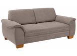3-Sitzer HOME AFFAIRE "Husum", grau (hellgrau), B:208cm H:90cm T:106cm, Luxus-Microfaser in Lederoptik (100% Polyester);Luxus-Microfaser ALTARA NUBUCK (100% Polyester);Luxus-Microfaser mit Druck (100% Polyester), Sofas, 3-Sitzer, mit Sitztiefenverstellung, Kontrastnaht und Federkern