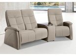 3-Sitzer EXXPO - SOFA FASHION "Tivoli, Kinosofa mit Tischablage & Stauraumfach, man. Relaxfunktion", grau (stein), B:258cm H:109cm T:97cm, Softlux-Kunstleder;NaturLeder;Luxus-Microfaser, »Aqua Clean« (50% Polyester, 35% Polyacryl, 15% Polyamid), Sofas, 3-Sitzer, mit Relaxfunktion