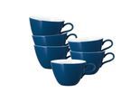 Tasse SELTMANN WEIDEN "Milchkaffeetassen Life Fashion 370 ml 6er Set", blau (classic blau), 6 tlg., Porzellan, Trinkgefäße, Tasse
