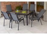 Garten-Essgruppe MERXX "Amalfi", silber (silber, grau), Polyester, Aluminium, Polyester, Sitzmöbel-Sets, Garten-Essgruppe