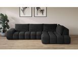 Ecksofa OTTO HOME "AZITA L-Form, XL 296 cm - Designsofa in Bubble-Optik", grau (dunkelgrau), B:296cm H:89cm T:176,5cm, 100% Polyester, Sofas, Ecksofa, lose Rückenkissen, traumhafte Steppung