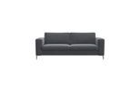2,5-Sitzer FLEXLUX "Fiore, super Sitzkomfort durch Kaltschaum", grau (soft grau), B:196cm H:85cm T:92cm, 100% Polyester, Sofas, 2 5-Sitzer, breite Armlehnen, Füße Alu+ Eiche
